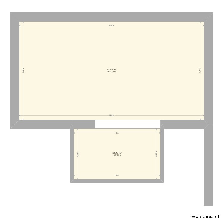 Cerfontaine arrière 1. Plan de 2 pièces et 108 m2