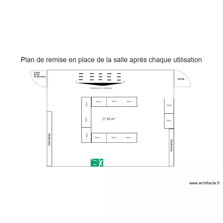 PETITE SALLE DE LA MTL. Plan de 