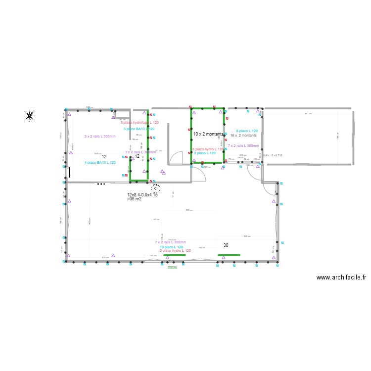 APRES rdc maison Thomery 2 sdd. Plan de 0 pièce et 0 m2