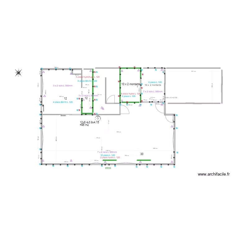 APRES rdc maison Thomery 2 sdd. Plan de 