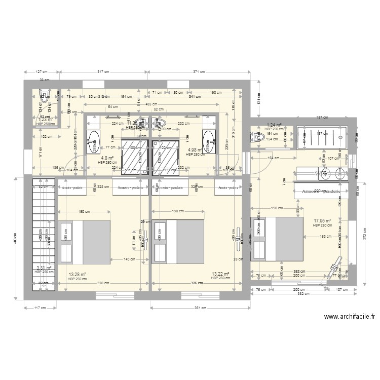 Chambre 1ier Tritons V3 essai2. Plan de 0 pièce et 0 m2