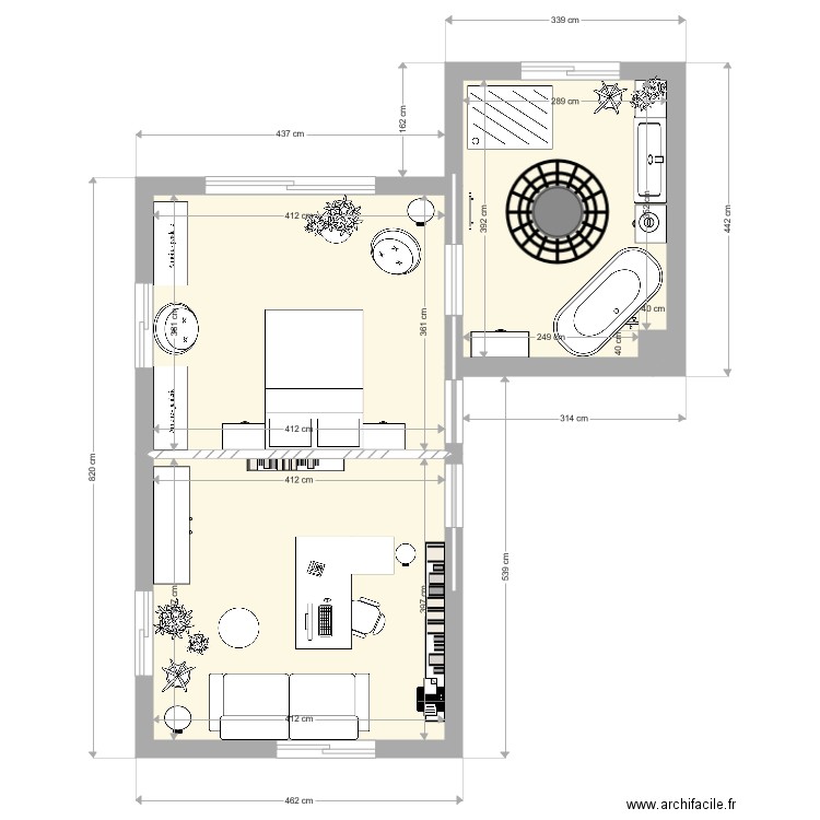 Thuyas Suite Parentale et Bureau. Plan de 0 pièce et 0 m2