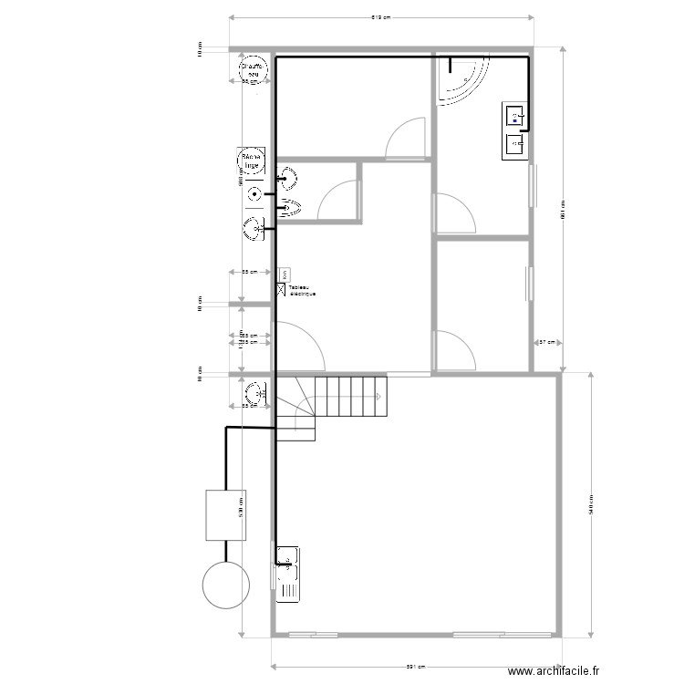 amenagement evacuation rdc. Plan de 0 pièce et 0 m2