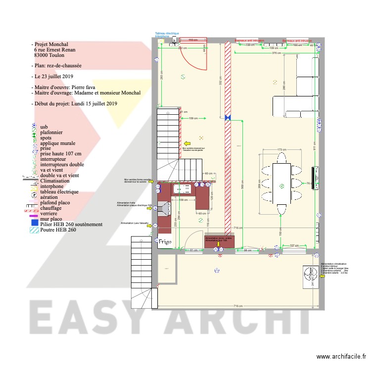 Plan Projet Monchal Rez de chaussée HEB. Plan de 0 pièce et 0 m2