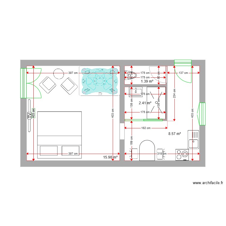 Studio Saints. Plan de 0 pièce et 0 m2