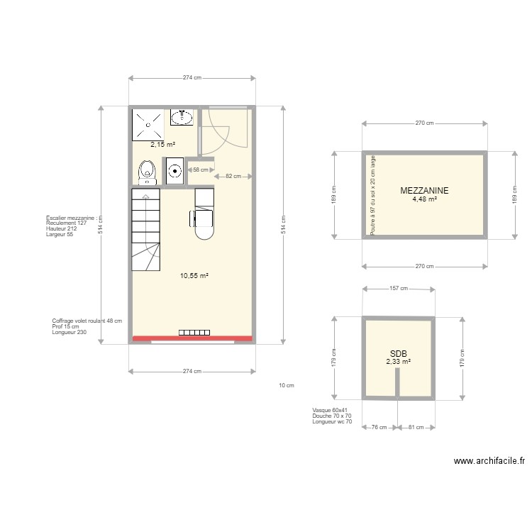 14 PIERRE GRENIER. Plan de 4 pièces et 20 m2