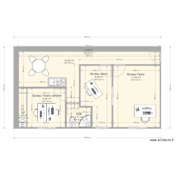 Vestiaire Repos Bureau MPB Capbreton 3. Plan de 0 pièce et 0 m2