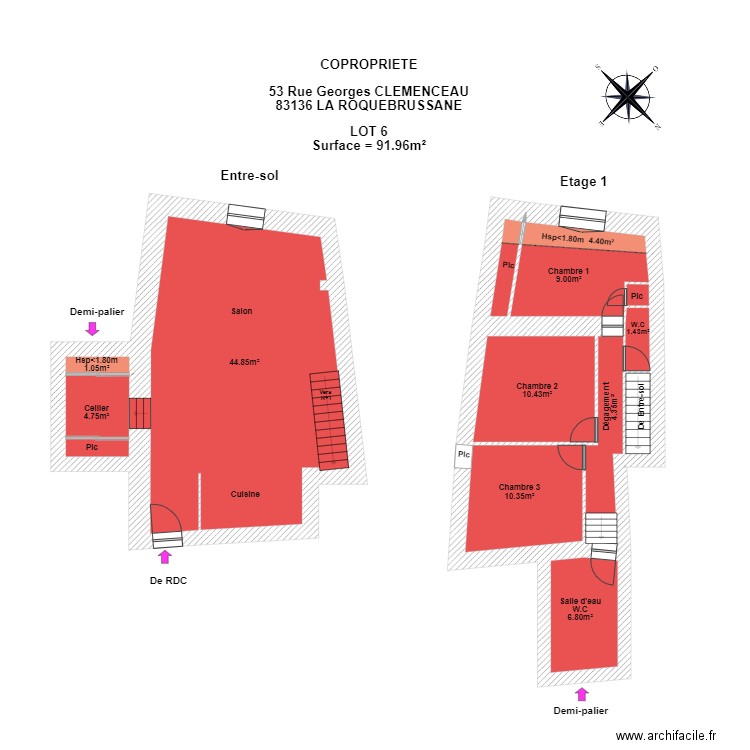 SCI JADE LOT 6 ENTRE SOL ET 1ER. Plan de 0 pièce et 0 m2