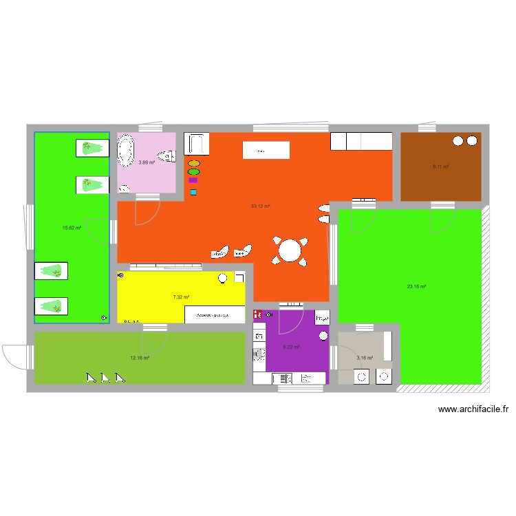 cr&egrave;che. Plan de 0 pièce et 0 m2