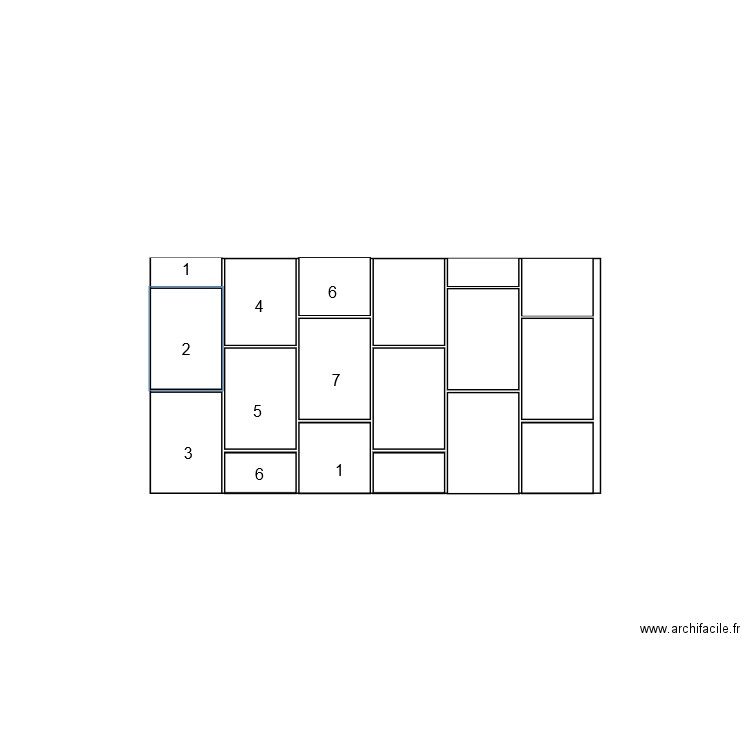 calepinage Sauna. Plan de 0 pièce et 0 m2