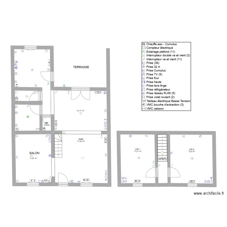 PLAN MIKA LAMBRES. Plan de 7 pièces et 72 m2