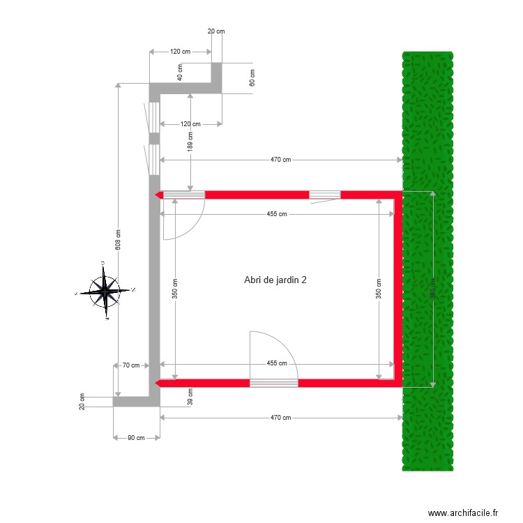 plan masse abri jardin. Plan de 0 pièce et 0 m2