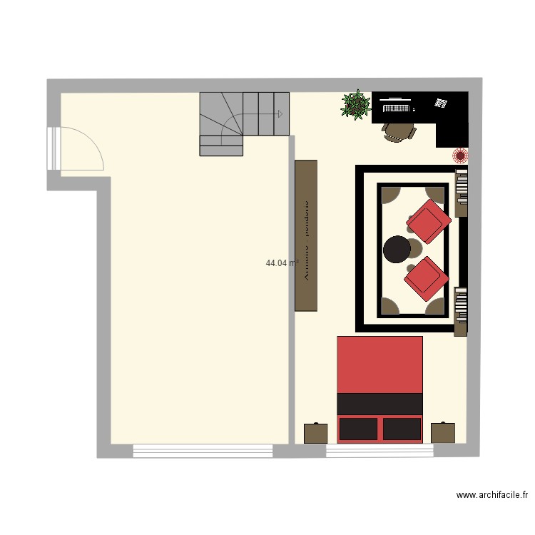 studio 53 M chambre. Plan de 0 pièce et 0 m2