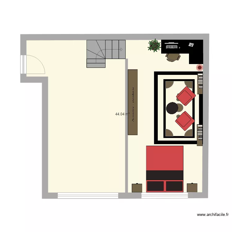 studio 53 M chambre. Plan de 