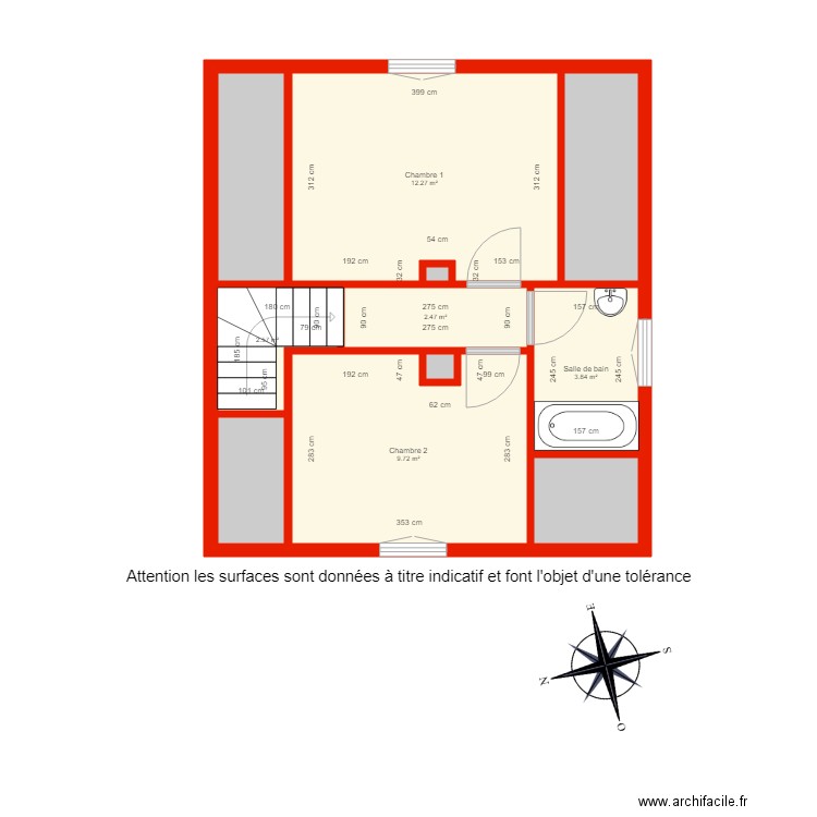 BI 3661 étage côté. Plan de 0 pièce et 0 m2