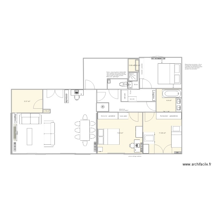 mini suite parentale. Plan de 0 pièce et 0 m2