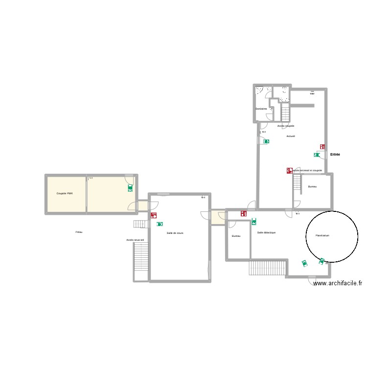 OCA pompiers. Plan de 12 pièces et 294 m2