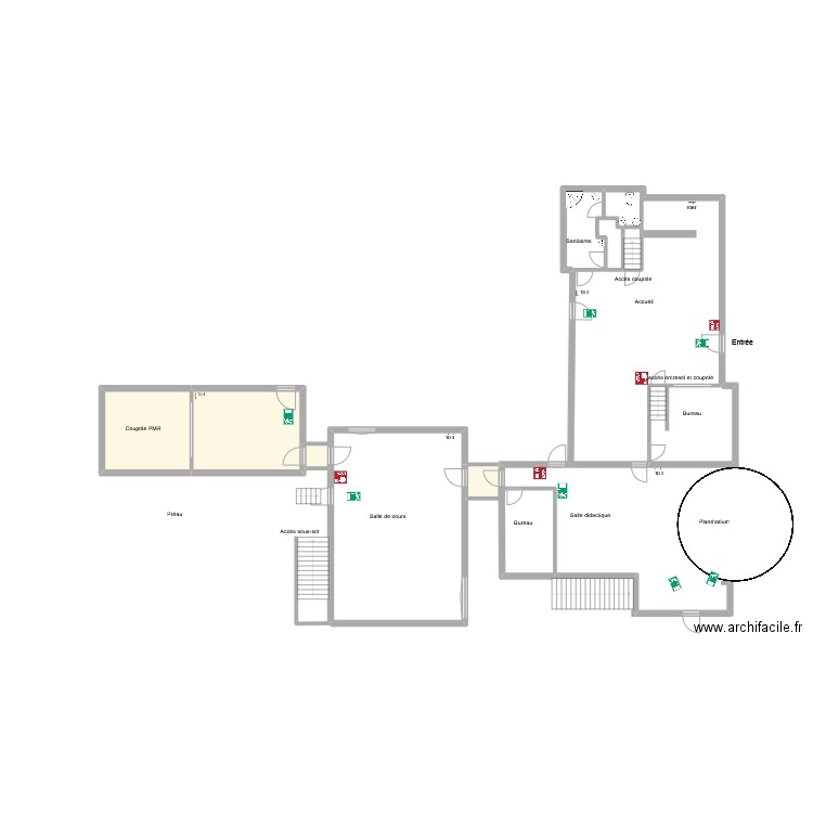 OCA pompiers. Plan de 11 pièces et 294 m2