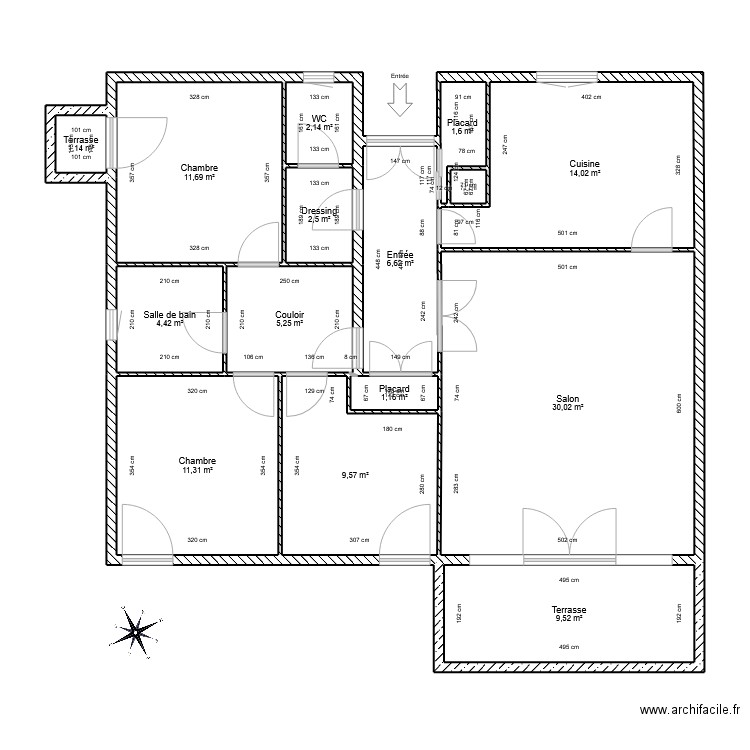 ppart  9. Plan de 15 pièces et 111 m2