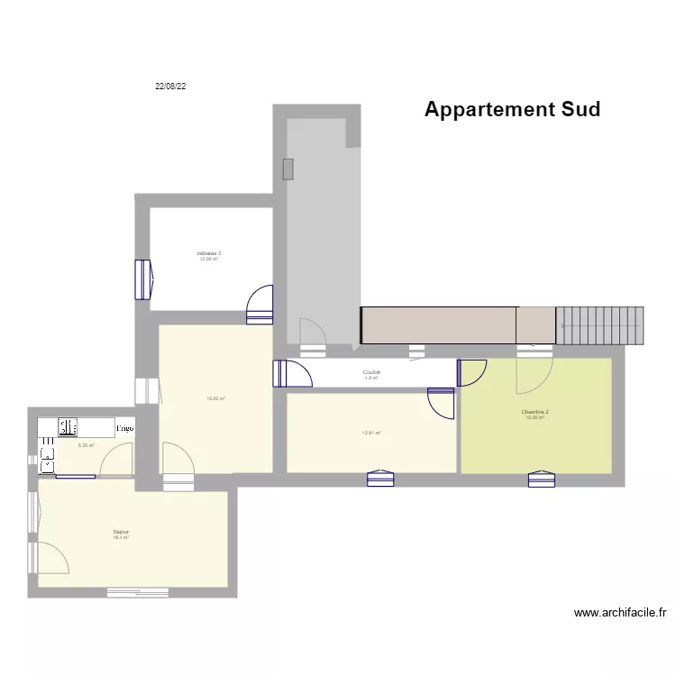 La  plaine   Appartement V6. Plan de 