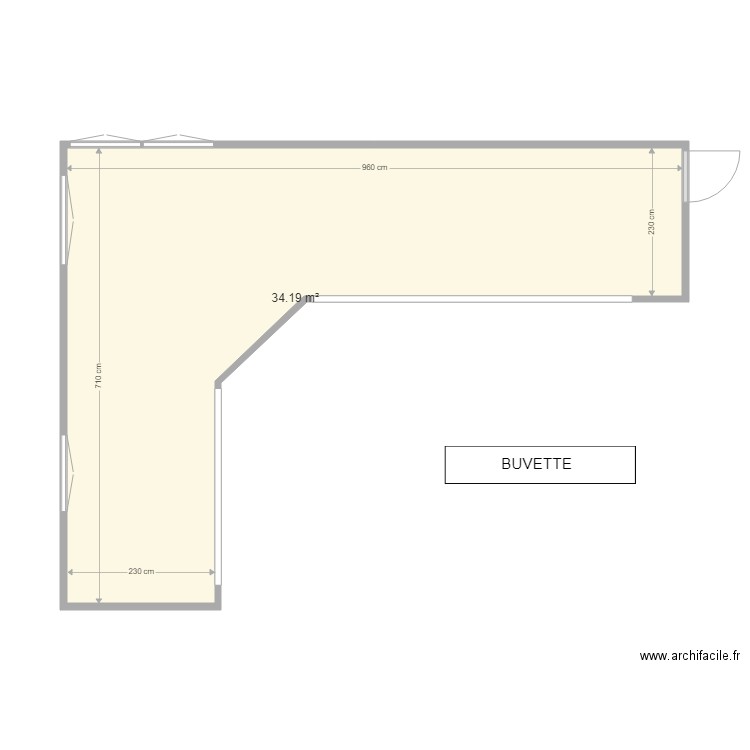 buvette. Plan de 0 pièce et 0 m2