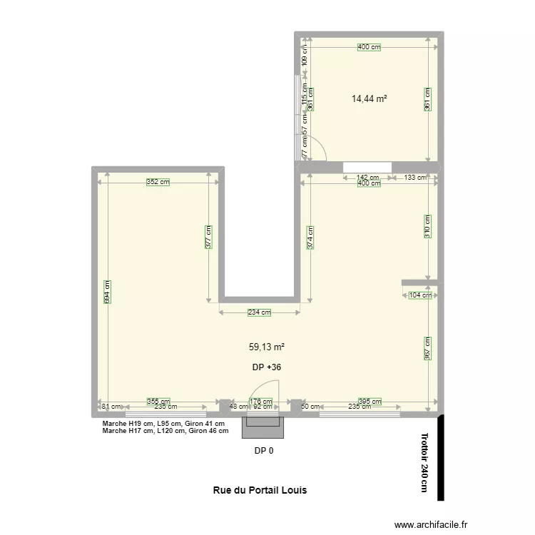 AURA INSTITUT plan avant travaux. Plan de 