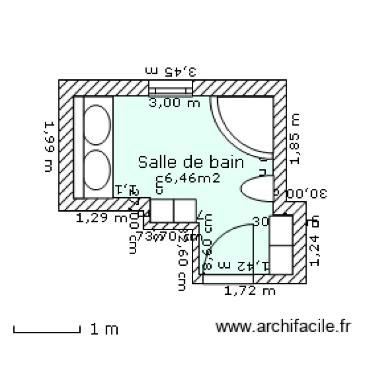 salle de bain. Plan de salle de bain. Plan de
