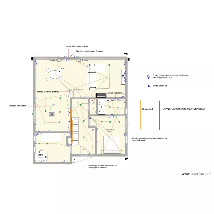 rez de chauss&eacute;e. Plan de 
