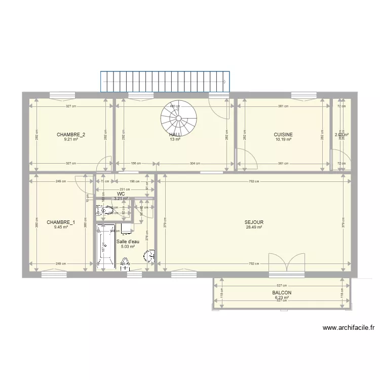 Villeneuve AVANT. Plan de 