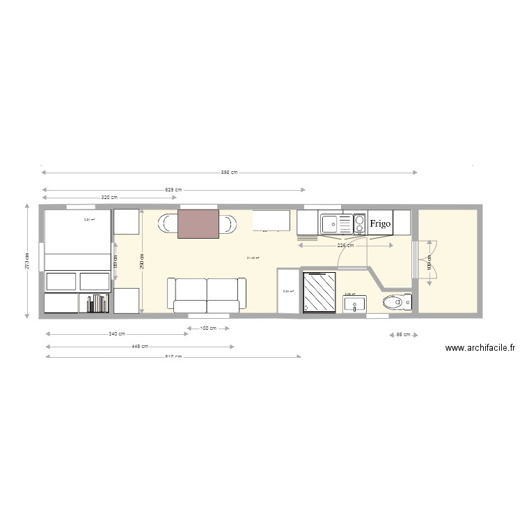 roulotte 1A. Plan de 0 pièce et 0 m2