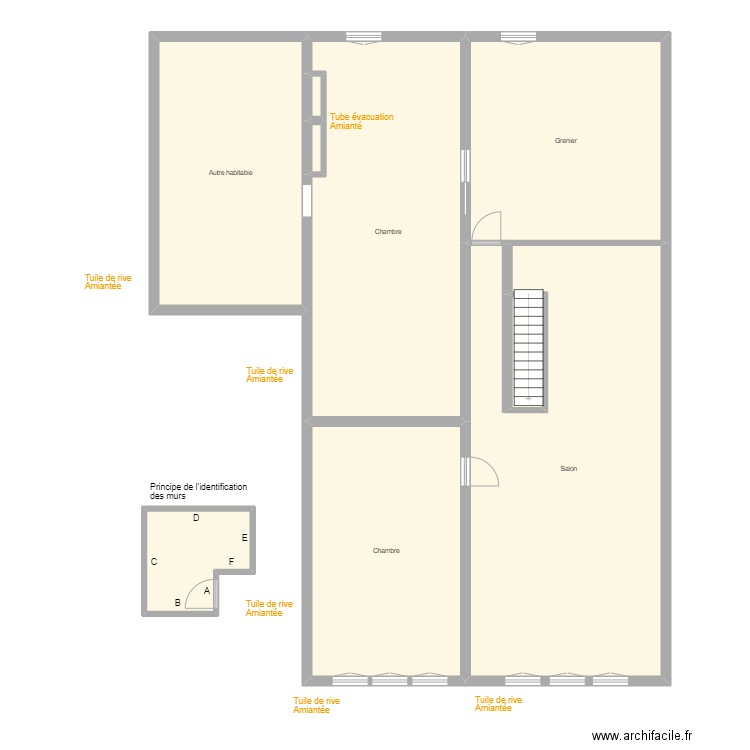 Croquis CLAUDEL Etage. Plan de 9 pièces et 200 m2