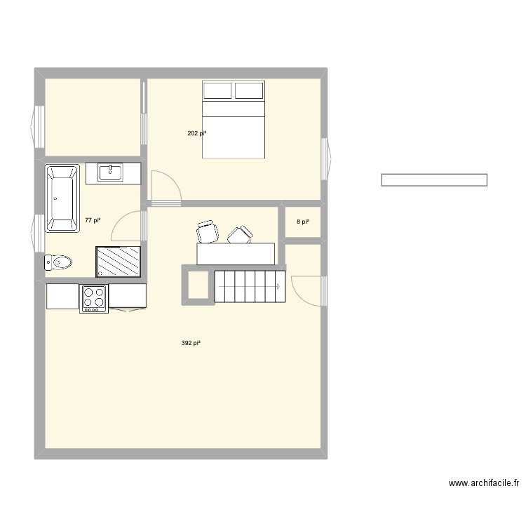 Réno Leblanc-Picard. Plan de 4 pièces et 63 m2