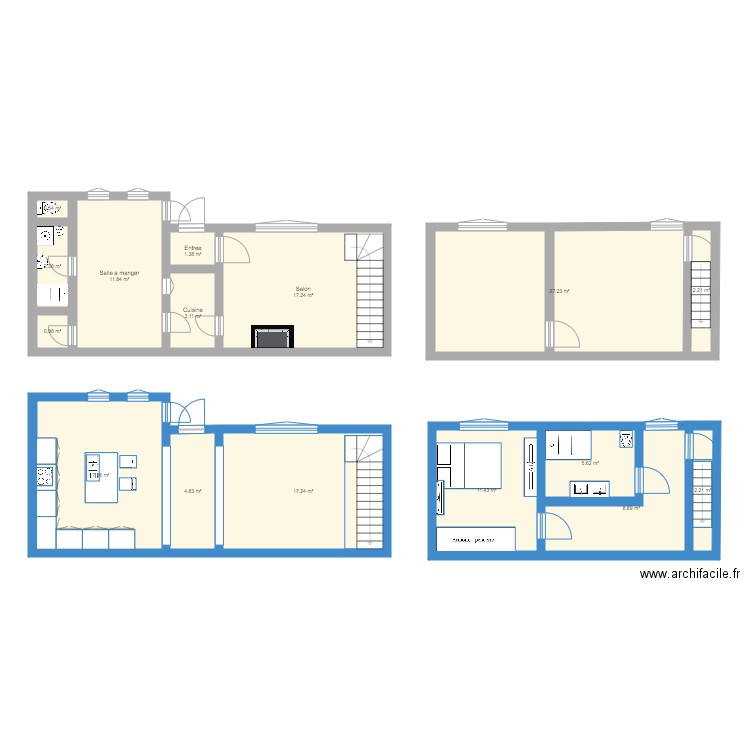 Maison 1. Plan de 0 pièce et 0 m2