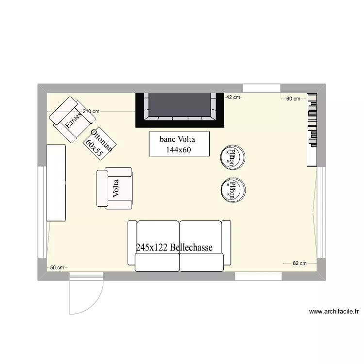 Salon Grands Coins . Plan de 