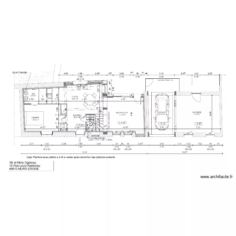 Plan &eacute;lectrique RDC Ogereau. Plan de 