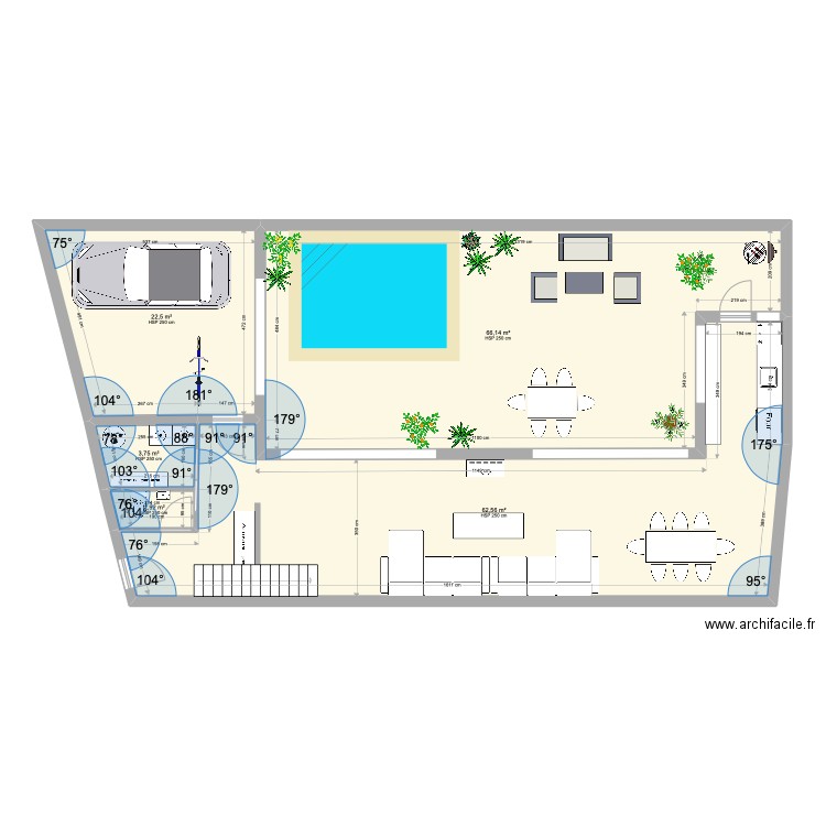 rdc mathilde vierge. Plan de 5 pièces et 157 m2