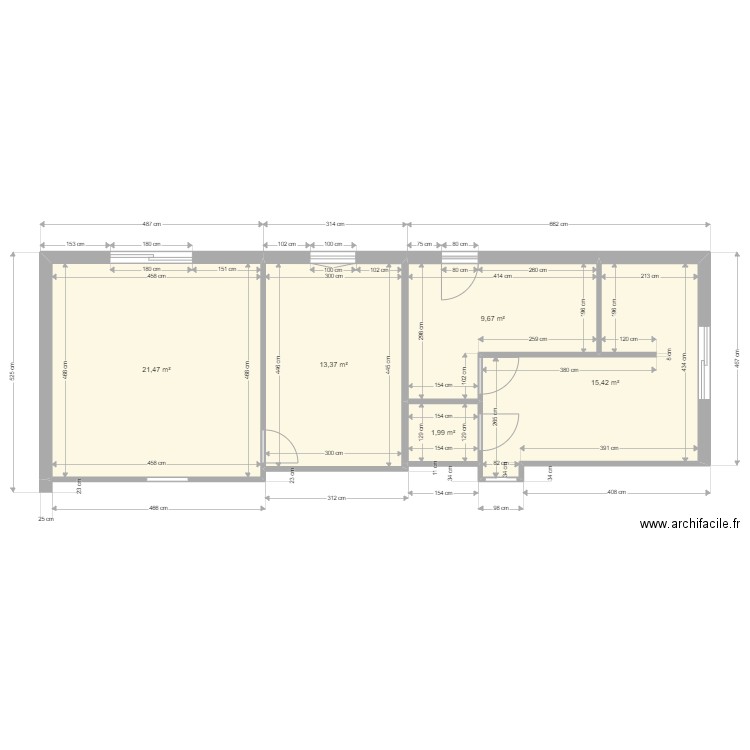 plan definitf cotation - Plan 5 pièces 62 m2 dessiné par AntLea