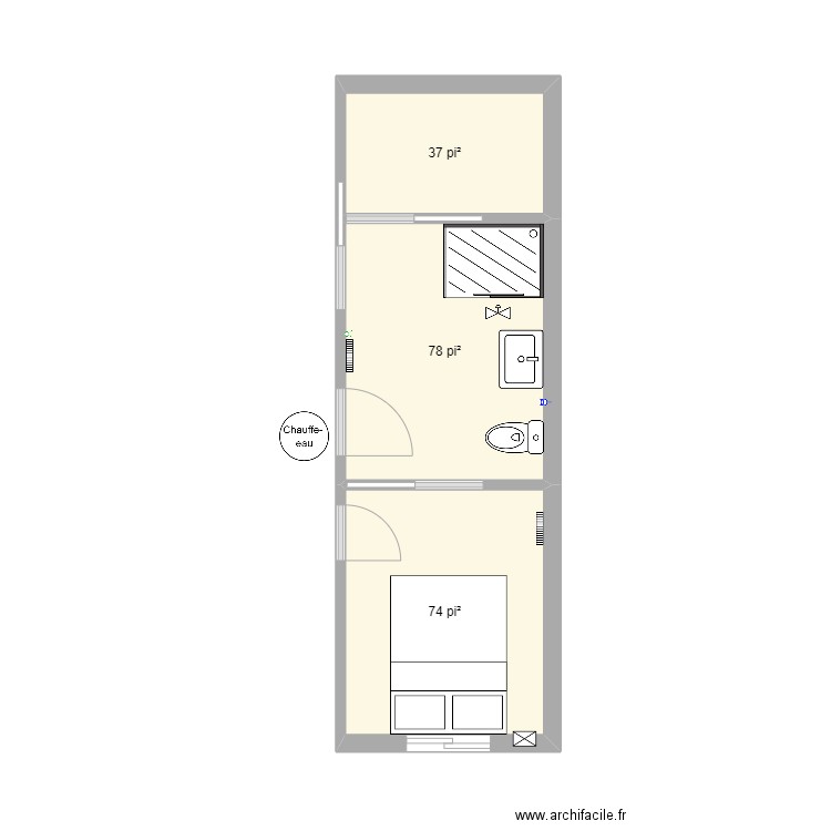 camille oliveira . Plan de 3 pièces et 18 m2