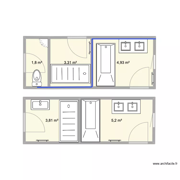 CARQUEIRANNE. Plan de 5  et 19 m²