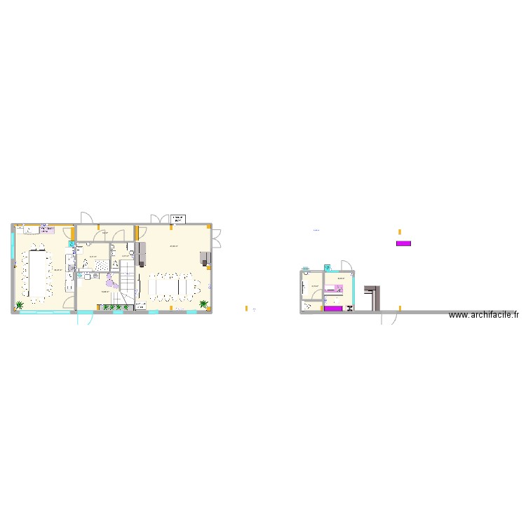 IDZIA RDC V2 Comptoir atelier et sanitaires. Plan de 0 pièce et 0 m2