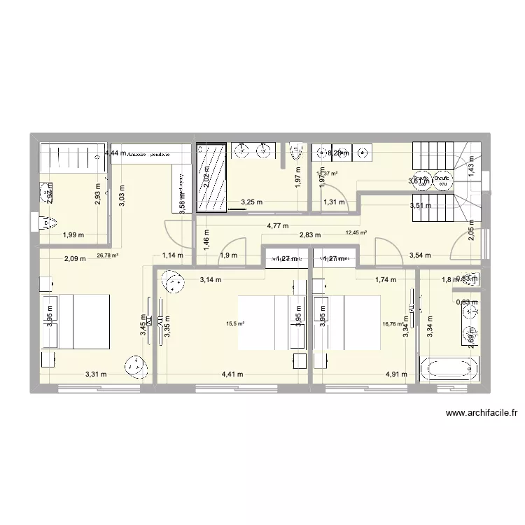 SAINTE COLOMBE PROJET RDC. Plan de 5  et 86 m²