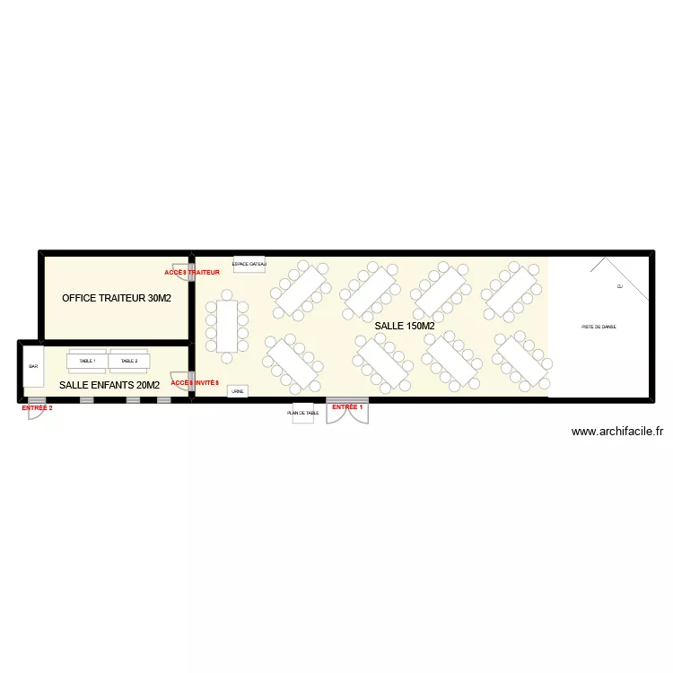 Salle repas 2. Plan de 