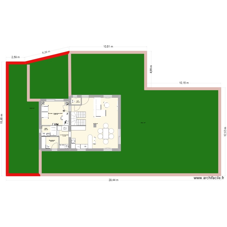 Maison modifiée aménagement garage et buanderie 2. Plan de 16 pièces et 440 m2