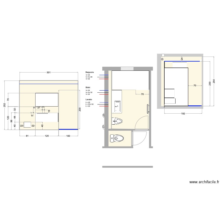 Salle de Bains Projet 06 04 21 vue A. Plan de 0 pièce et 0 m2