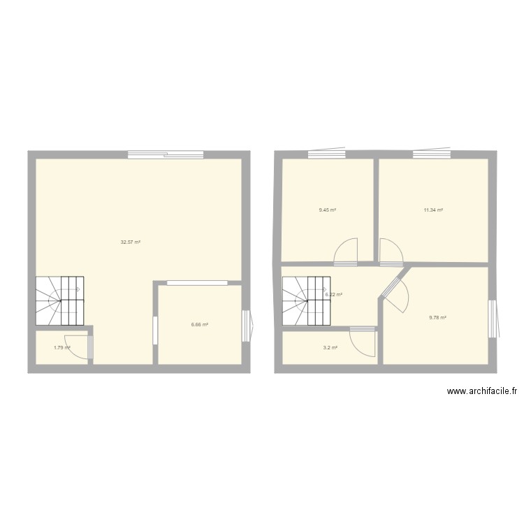 Plan de base maison 7x7 v2. Plan de 0 pièce et 0 m2