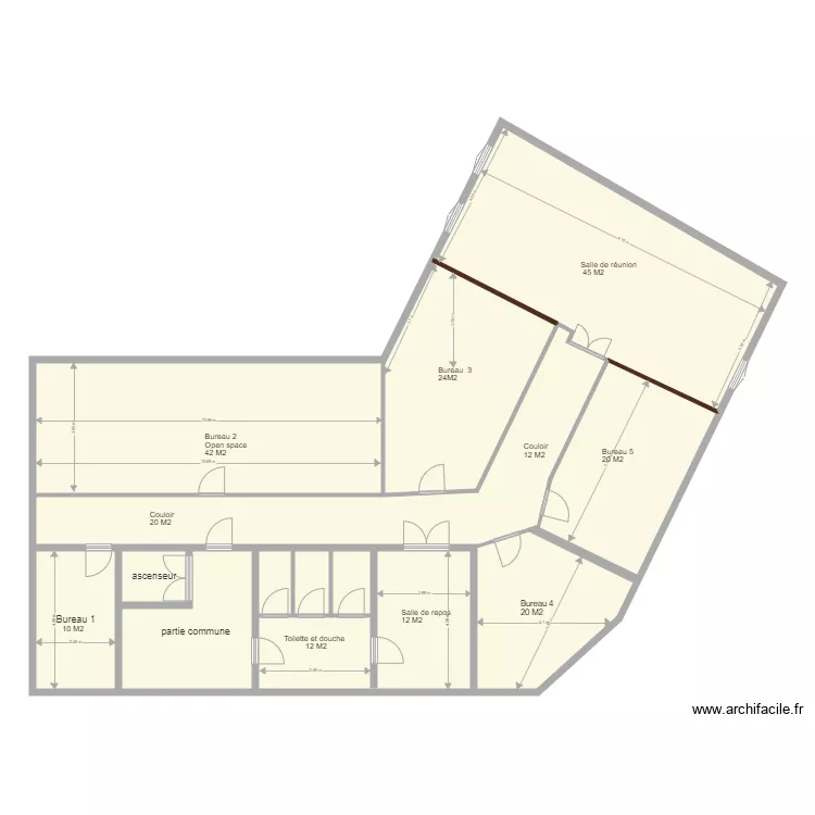 bureau Bld Sadi Carnot jeremy. Plan de 