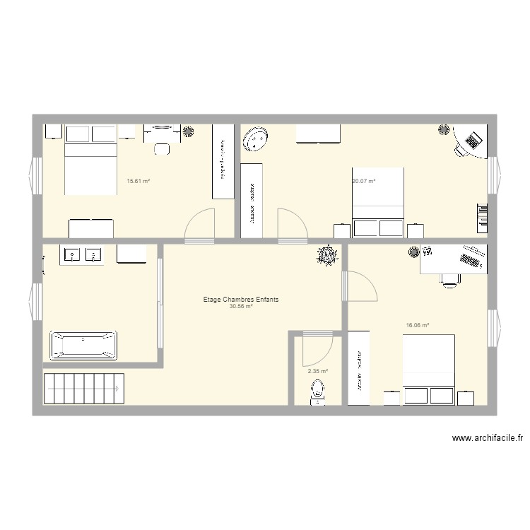 Etage Chambre Enfants. Plan de 0 pièce et 0 m2