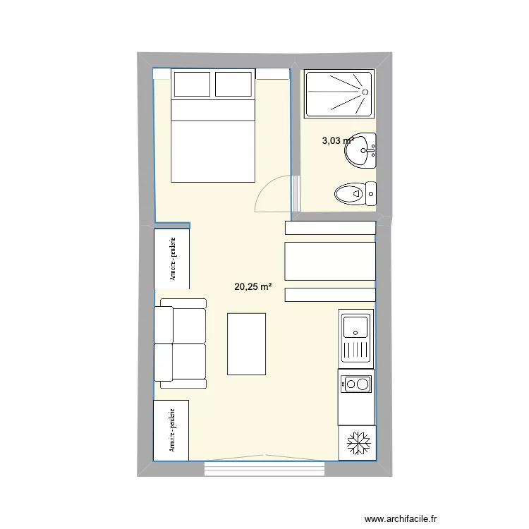 Plan 2 studio Moulin. Plan de 