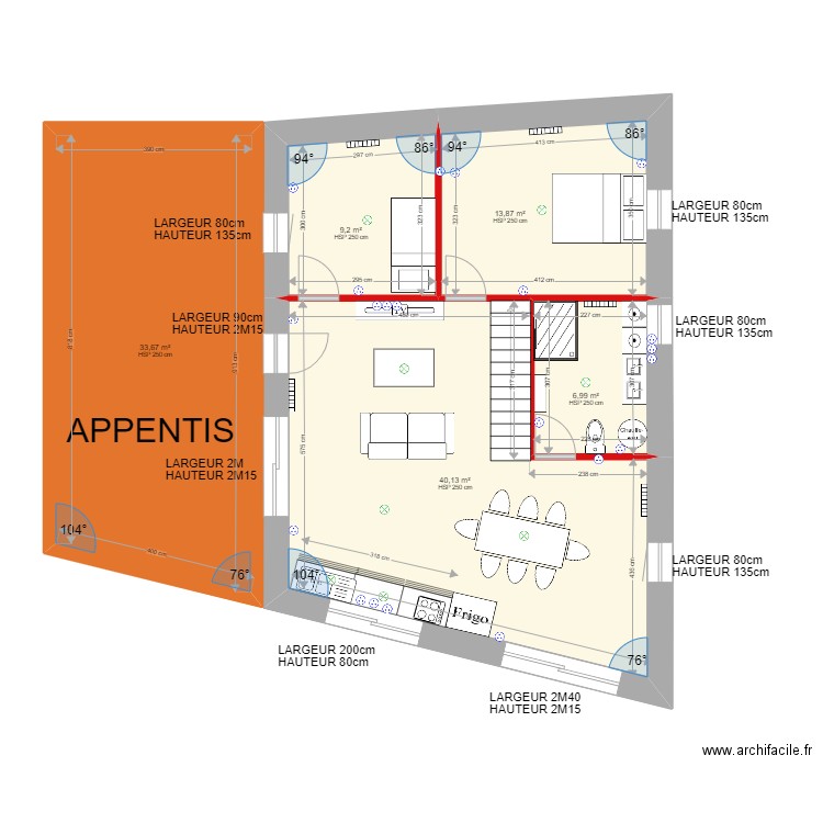 Durand Rénovation. Plan de 9 pièces et 211 m2