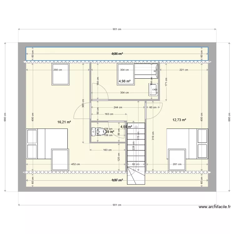 Charles &eacute;tage Noyon. Plan de 